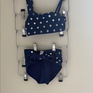 Kids Navy Polka Dot Swimsuit Set